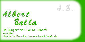 albert balla business card